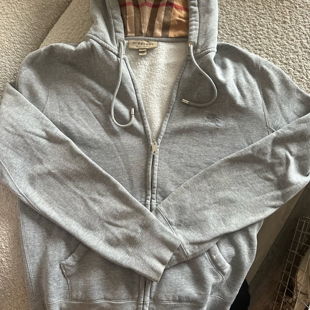 Burberry Gray Hoodie Sweater